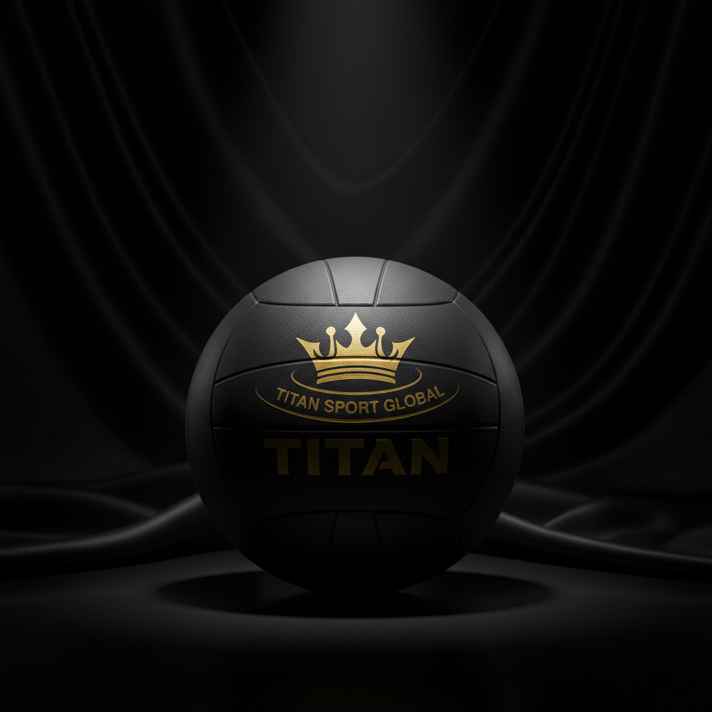 TITAN Netball Blackout Crown — matte black with gold crown logo
