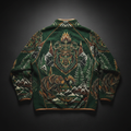 TITAN Crown Edition Iron Bear Sherpa Fleece Jacket — Forest Green & Copper Gold