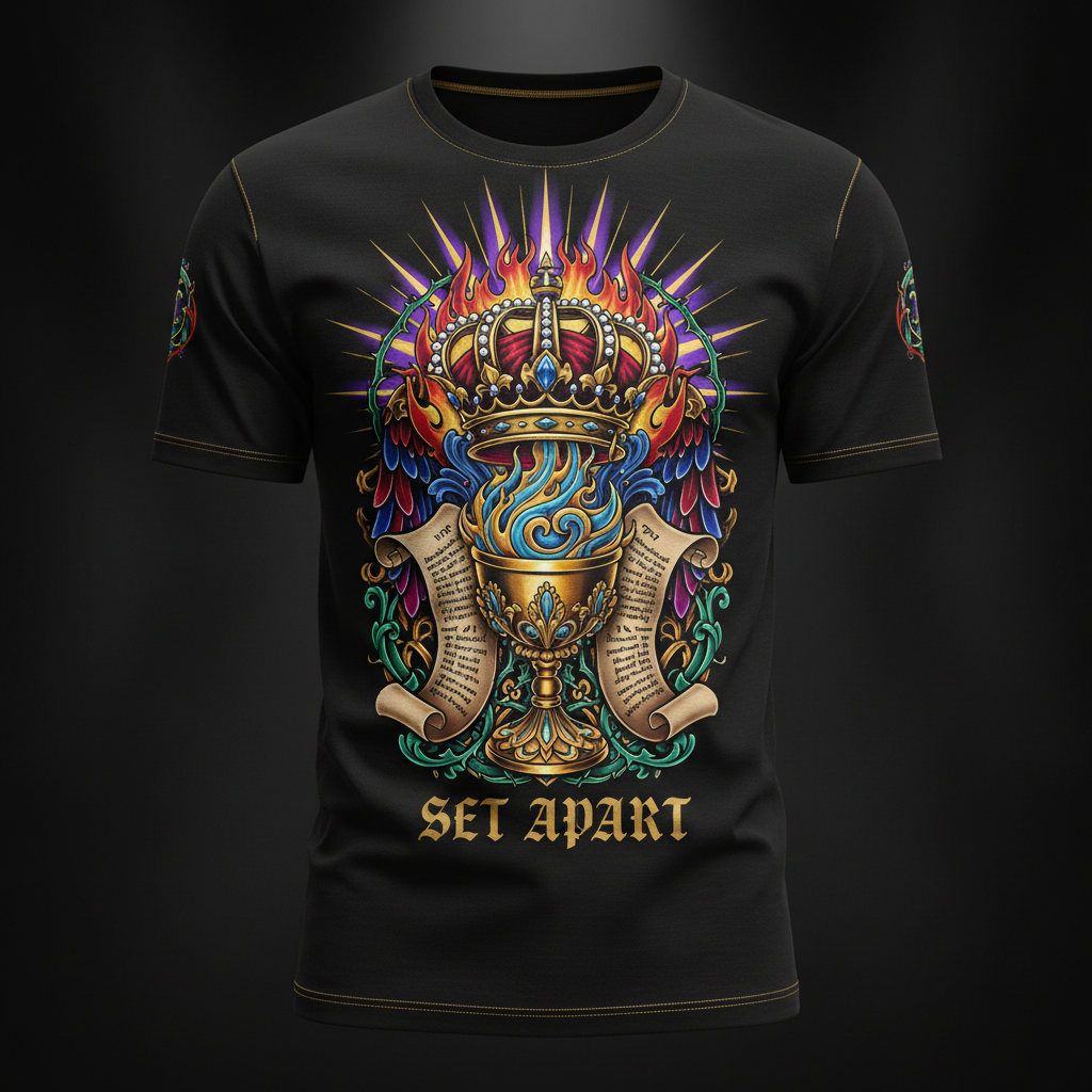 Sanctified Men's Tee — TITAN Crown Edition tattoo artwork