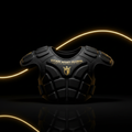 TITAN Rugby Shoulder Pads Crown Series — matte black with gold crown logo