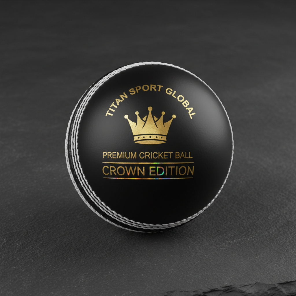 TITAN Crown Edition Cricket Ball Matte Black Gold