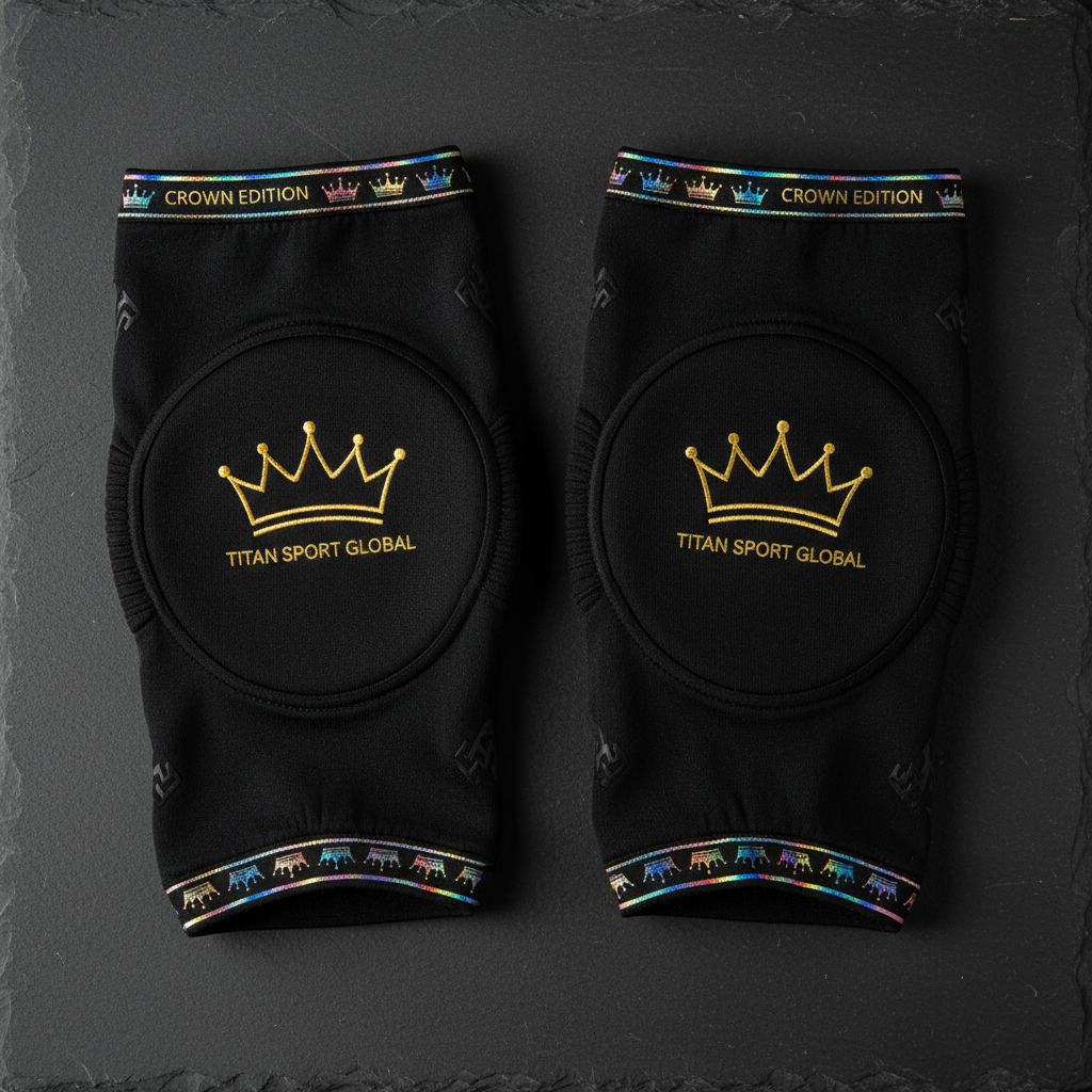 TITAN Crown Edition Cycling Knee Warmers Matte Black Gold