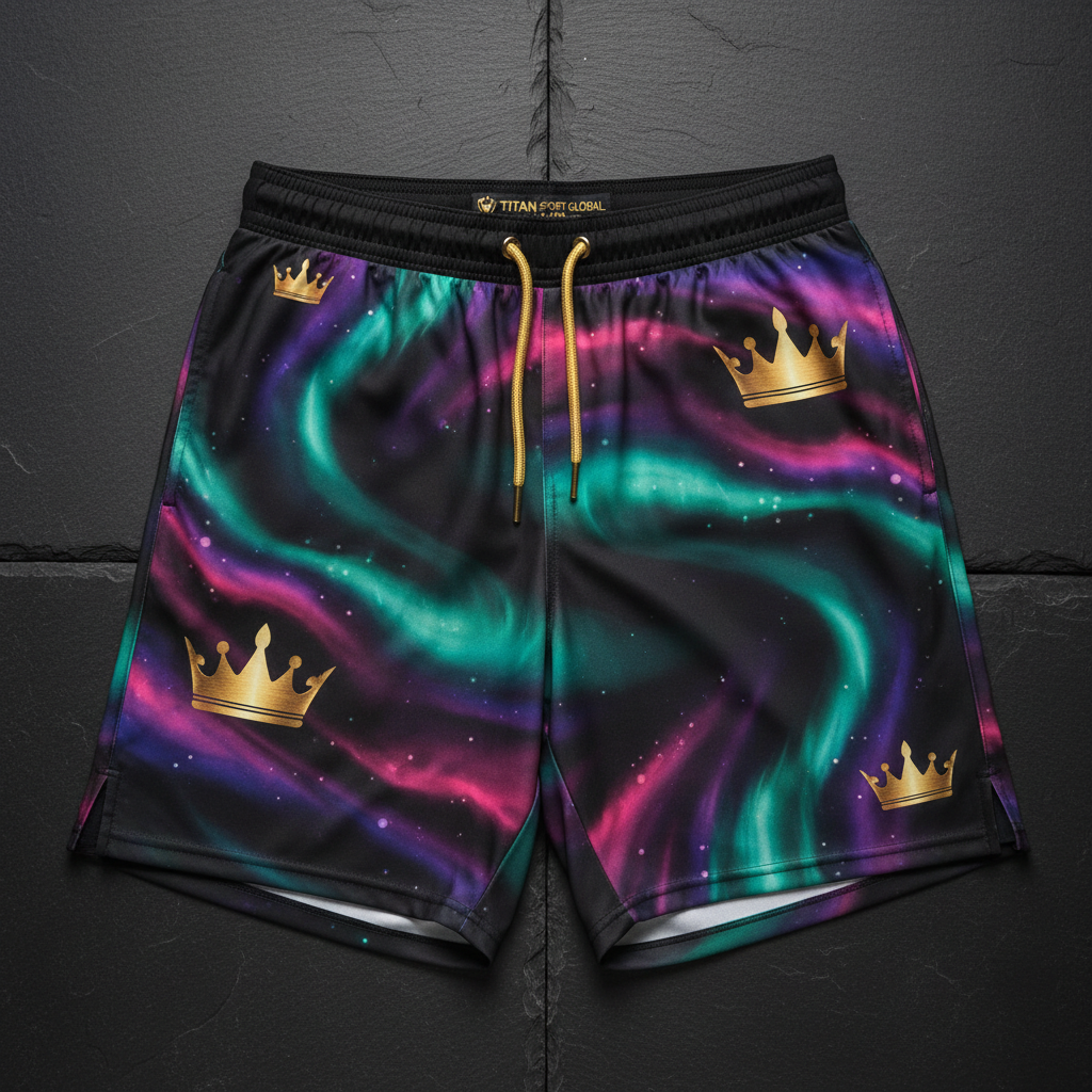 TITAN Men's Aurora Crown Athletic Shorts flat lay