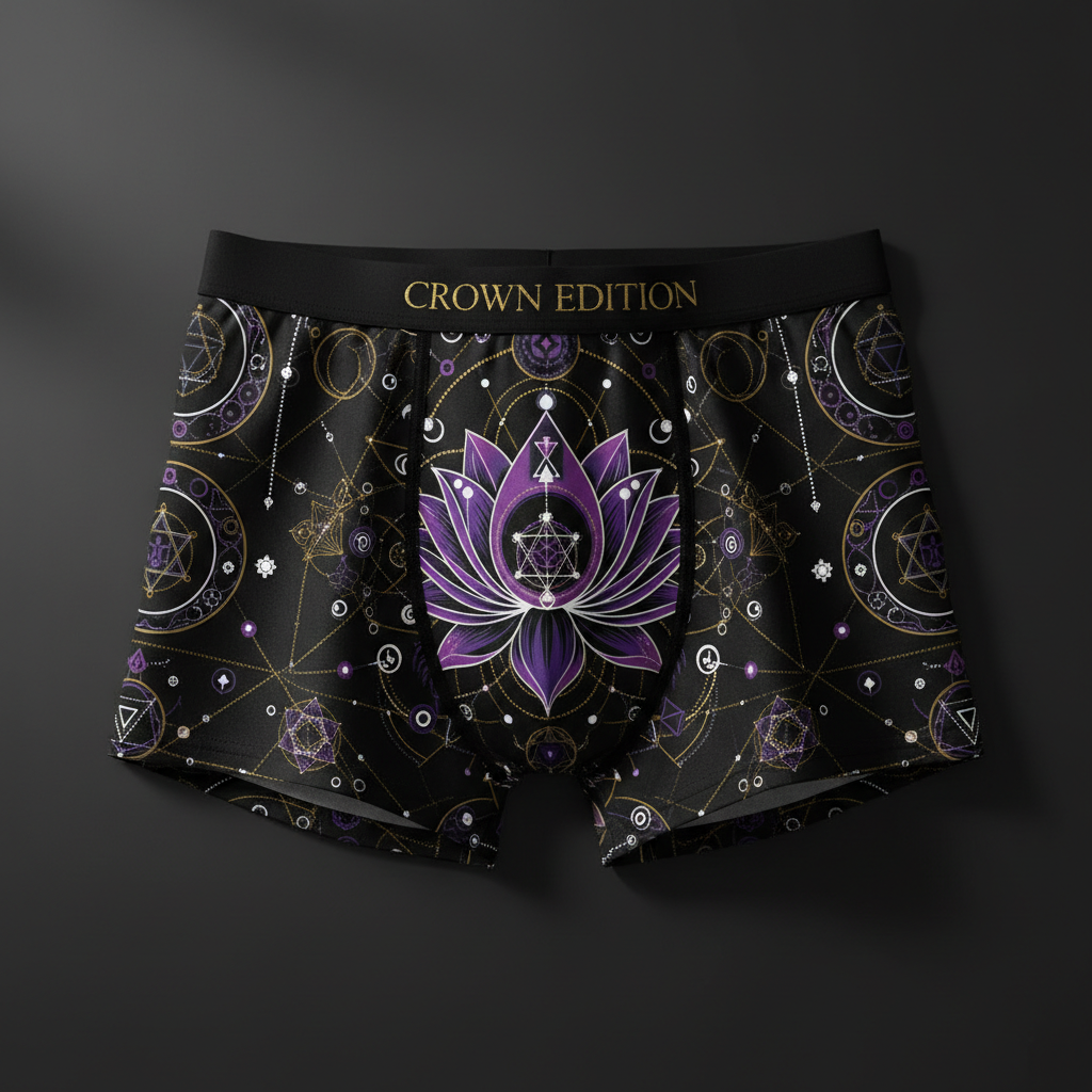TITAN Women's Cozy Boxer Shorts Sacred Geometry Crown Edition