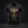 TITAN Women's Butterfly Goddess Polo Shirt Crown Edition — bold tattoo-style butterfly goddess artwork