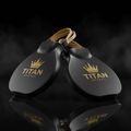 TITAN Swim Hand Paddles Crown Edition — matte black with gold crown logo