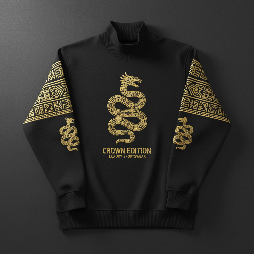 TITAN Aztec Quetzalcoatl Crewneck Turtleneck — Feathered Serpent Edition