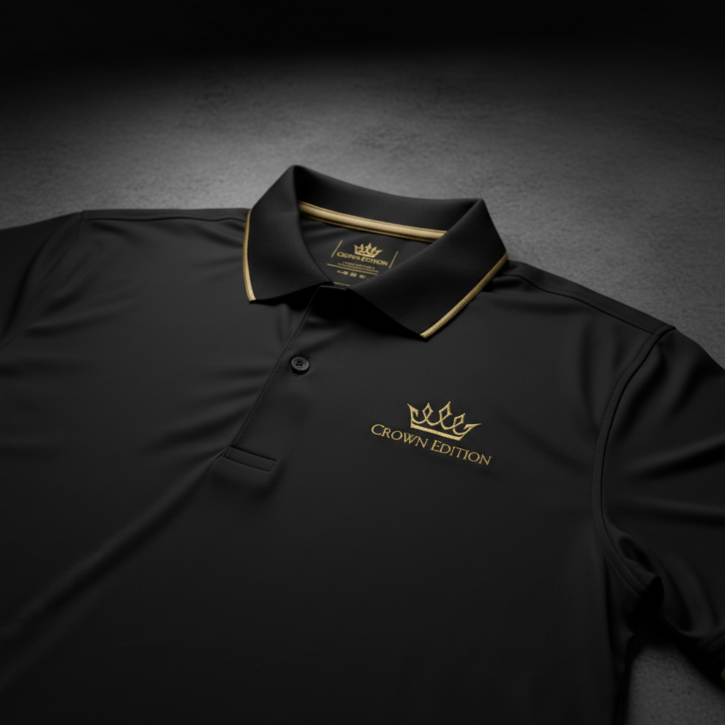 TITAN Men's Polo Shirt - Performance Sport Polo — Crown Edition matte black