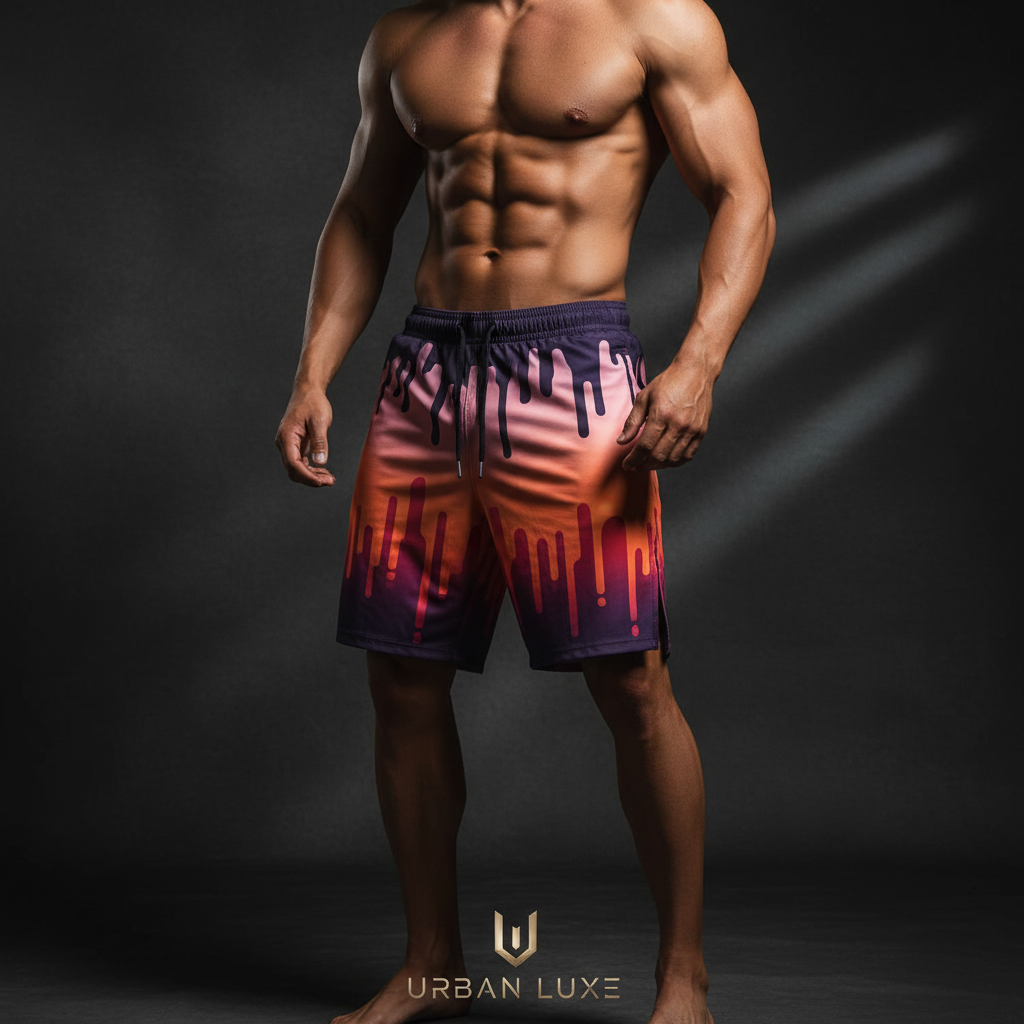 TITAN Men's Training Shorts — Sunset Drip