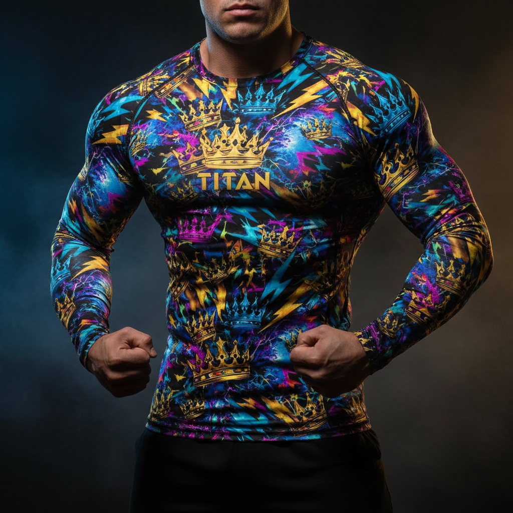 TITAN Men's Compression Long Sleeve — Lightning Crown