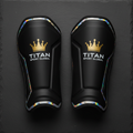 TITAN Crown Edition Rugby Shin Guards Matte Black Gold