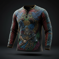 TITAN Men's Henley Tee - Viking Crown Edition Design
