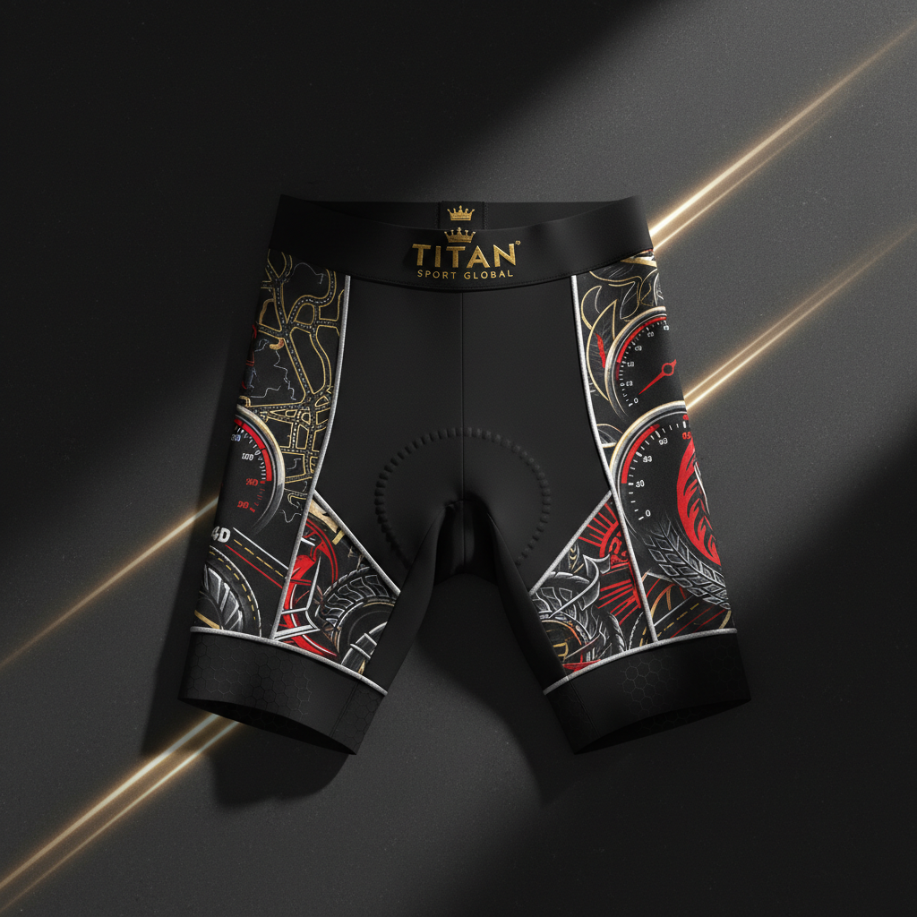 TITAN Cycling Shorts Padded Compression Bike Shorts with 4D Gel Padding and Silicone Leg Grippers