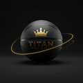 TITAN Basketball Blackout Crown — matte black with gold crown logo