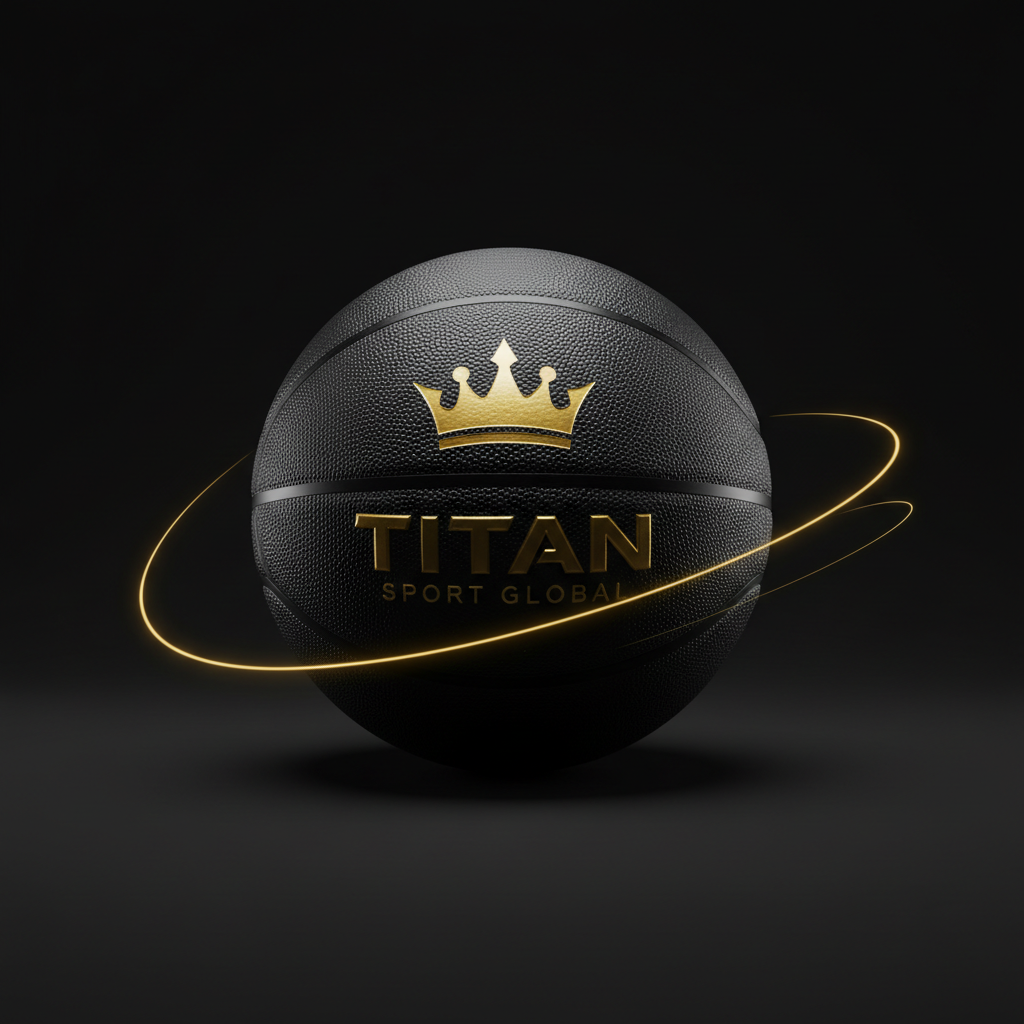 TITAN Basketball Blackout Crown — matte black with gold crown logo