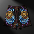 TITAN Crown Edition Tattoo Art Men's Lounge Shorts - bold colorful tattoo artwork on matte black fabric
