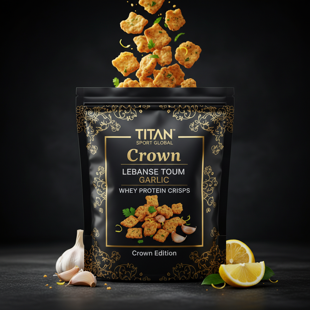 Crown Lebanese Toum Garlic Whey Protein Crisps - TITAN SPORT GLOBAL
