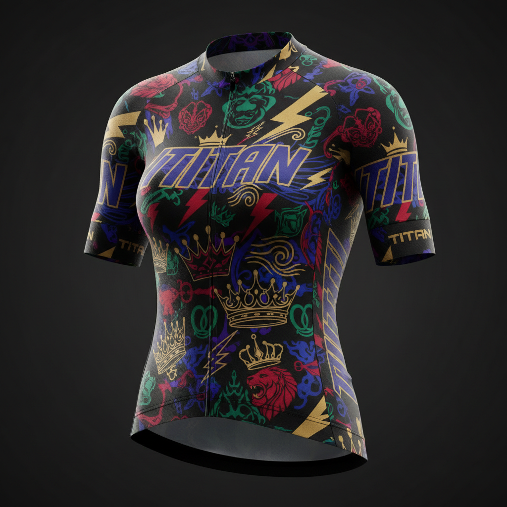 TITAN Women's Sublimation Cycling Jersey — Crown Edition bold full sublimation print