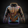 TITAN Men's Long Sleeve Hoodie Tee - Crown Edition legendary tattoo-style artwork