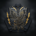 TITAN Men's Sauna Sweat Zip-Up Jacket Charcoal Thunderbird Crown Edition flat lay