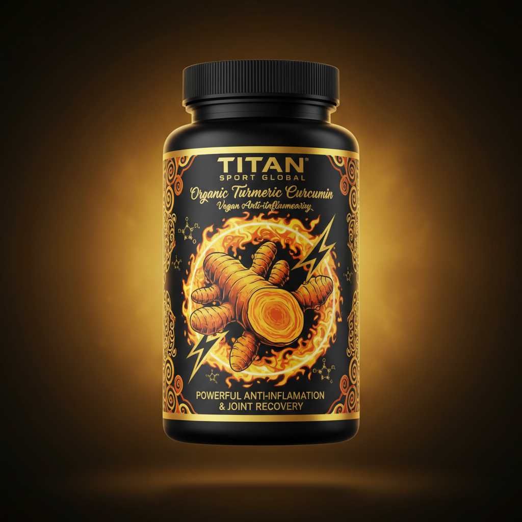 TITAN Organic Turmeric Curcumin Vegan Anti-Inflammatory supplement bottle