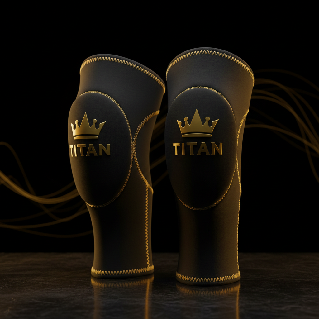 TITAN Pro Compression Knee Sleeves Pair Black & Gold