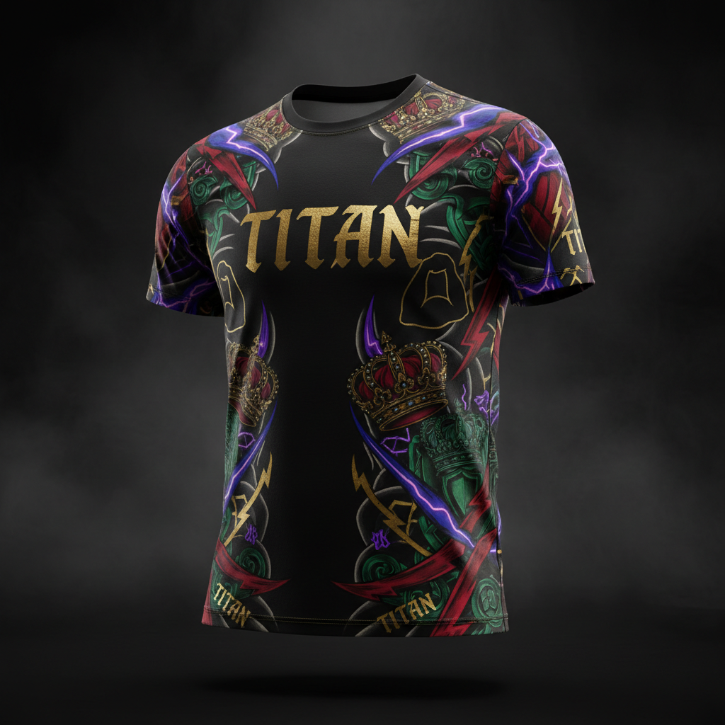 TITAN Performance Unisex T-Shirt — Crown Edition bold tattoo-style artwork