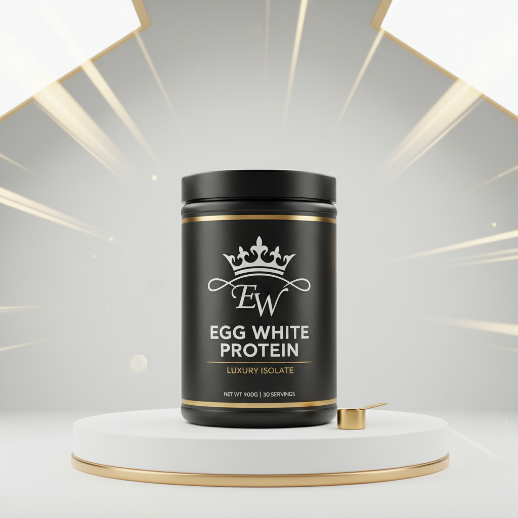 TITAN Egg White Protein Diamond Crown Edition black white gold tub