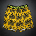 TITAN Men's Cyber Gold Crown Athletic Shorts — Future King SWAG Edition