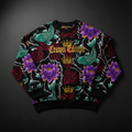 TITAN Crown Edition Tattoo Art Women's Lounge Crewneck - bold lotus koi tattoo artwork on matte black heavyweight fleece