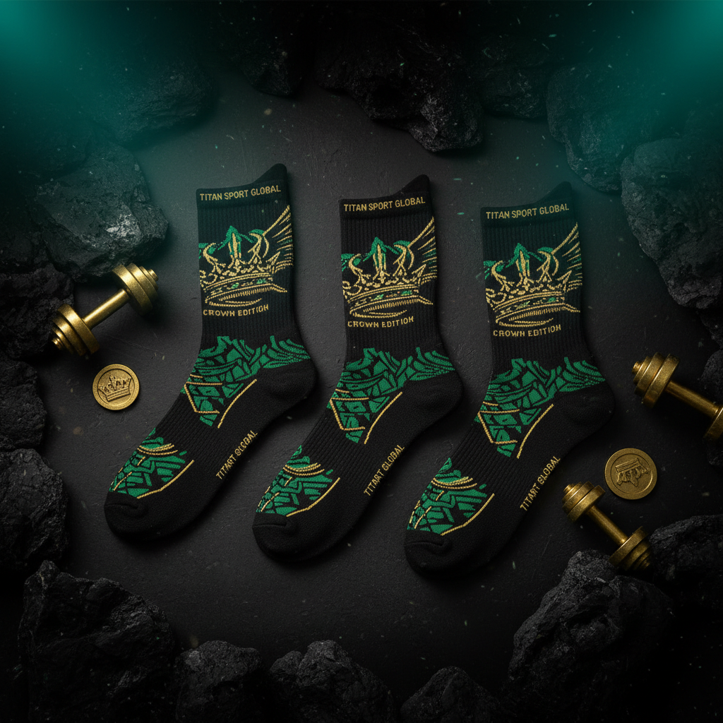 TITAN Crown Edition Athletic Sock Pack Emerald Gold 3-Pack