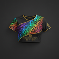 TITAN Women's Neon Polynesian Wave Tattoo Crop Tee — Moana Edition