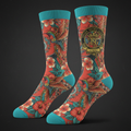 TITAN Crown Edition Tropic Queen Crew Socks — Coral & Turquoise