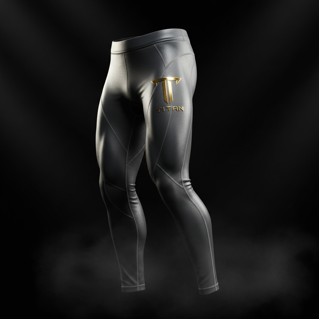 TITAN steel gray titanium compression leggings