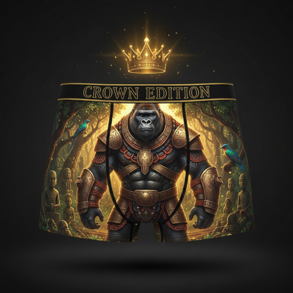 TITAN Benin Kingdom Gorilla Men's Boxer Briefs — Crown Edition