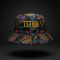 TITAN Embroidered Bucket Hat — Crown Edition bold tattoo-style artwork