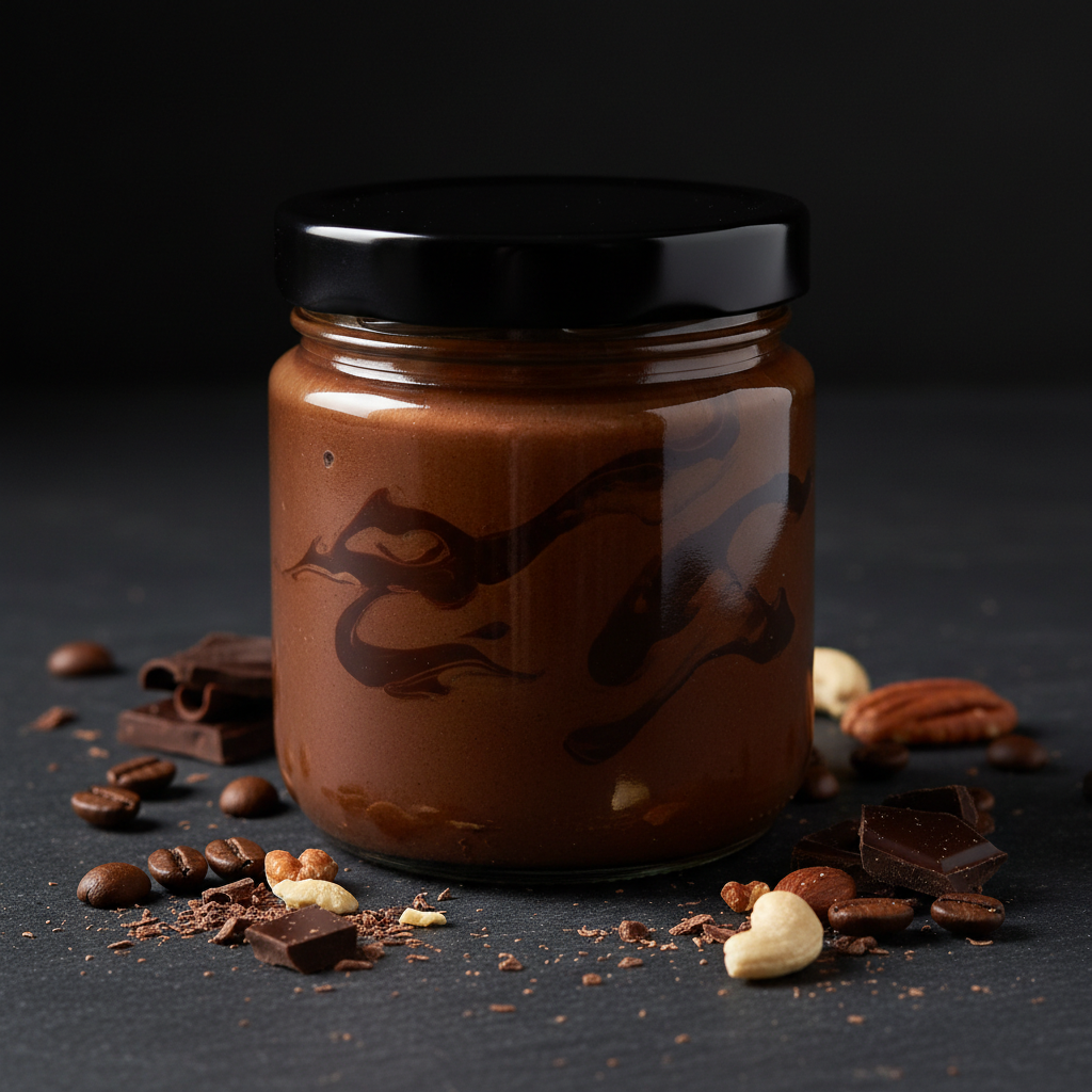 TITAN Mixed Nut Butter – Dark Chocolate Espresso, premium product photography