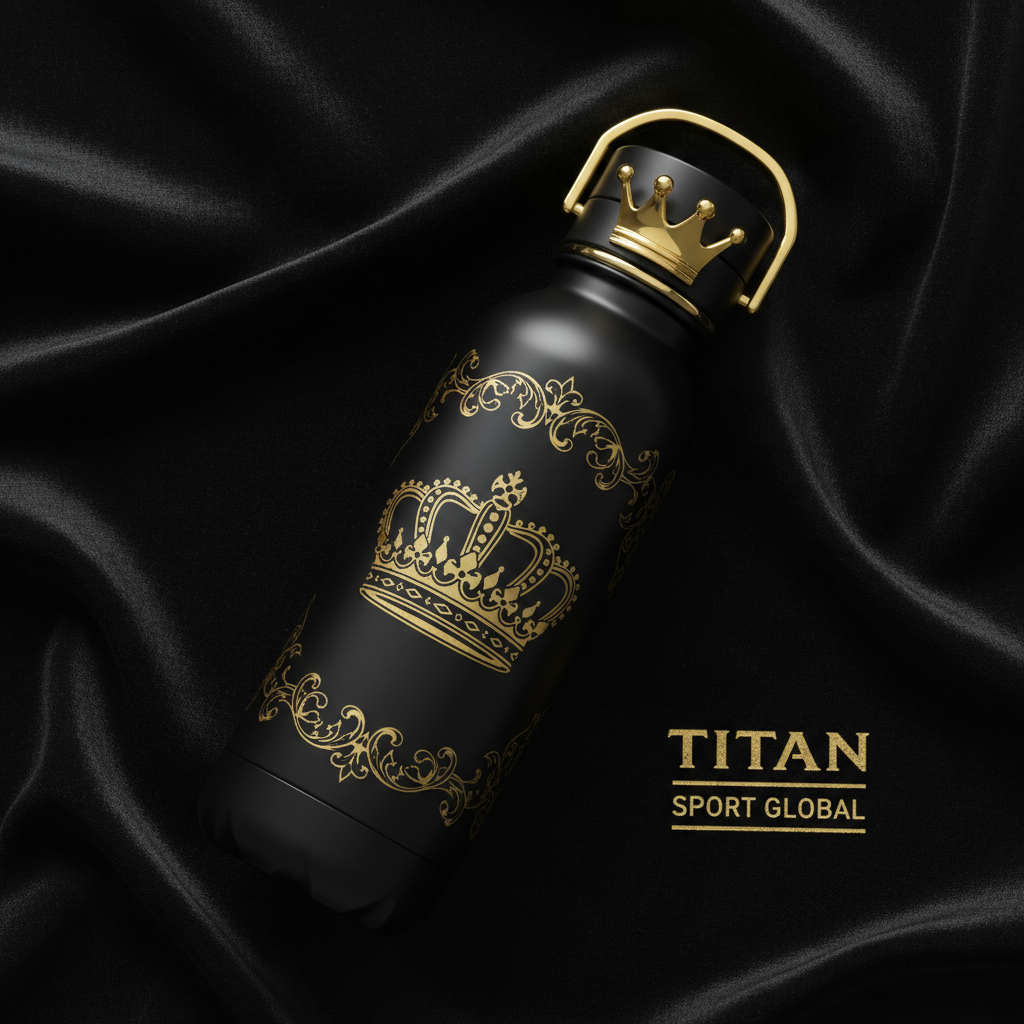 TITAN Golf Water Bottle Crown Edition Safety Lock Lid