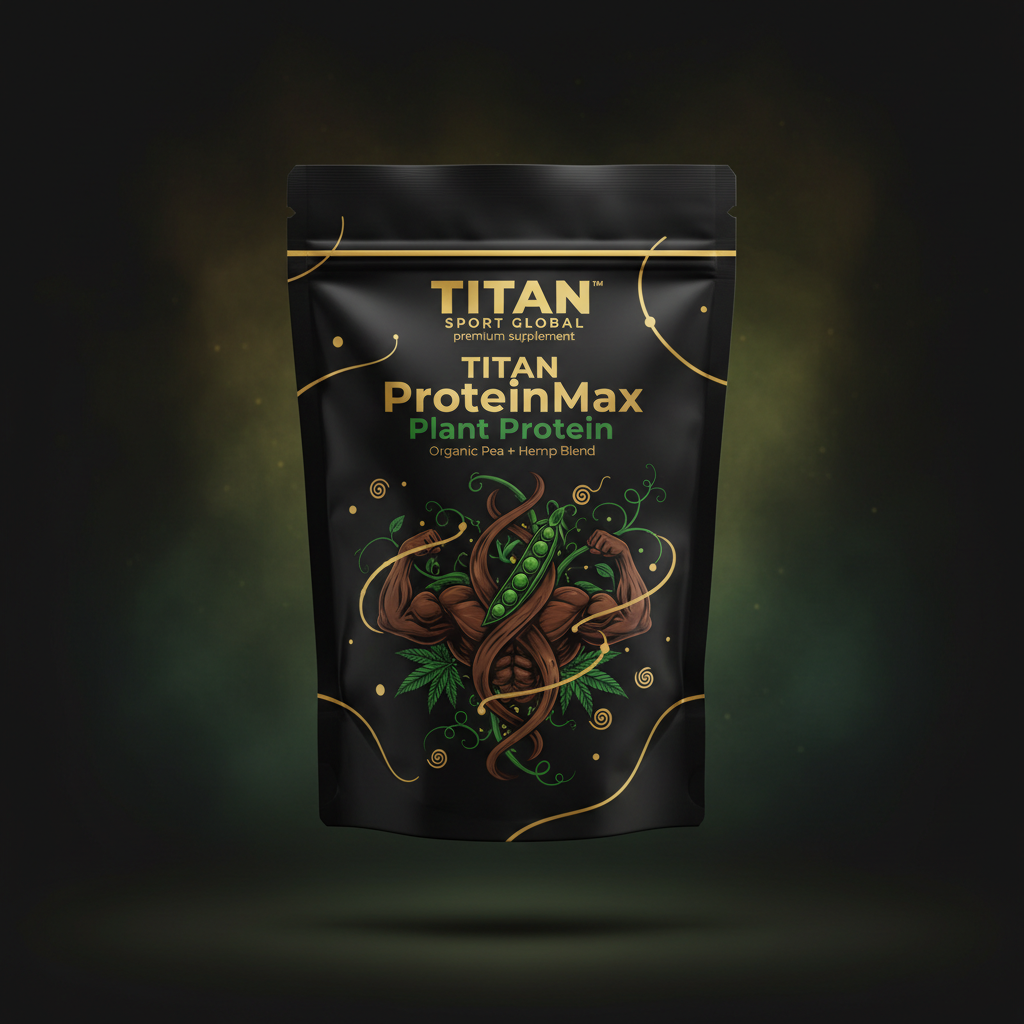 TITAN ProteinMax Plant Protein - Organic Pea + Hemp Blend supplement pouch