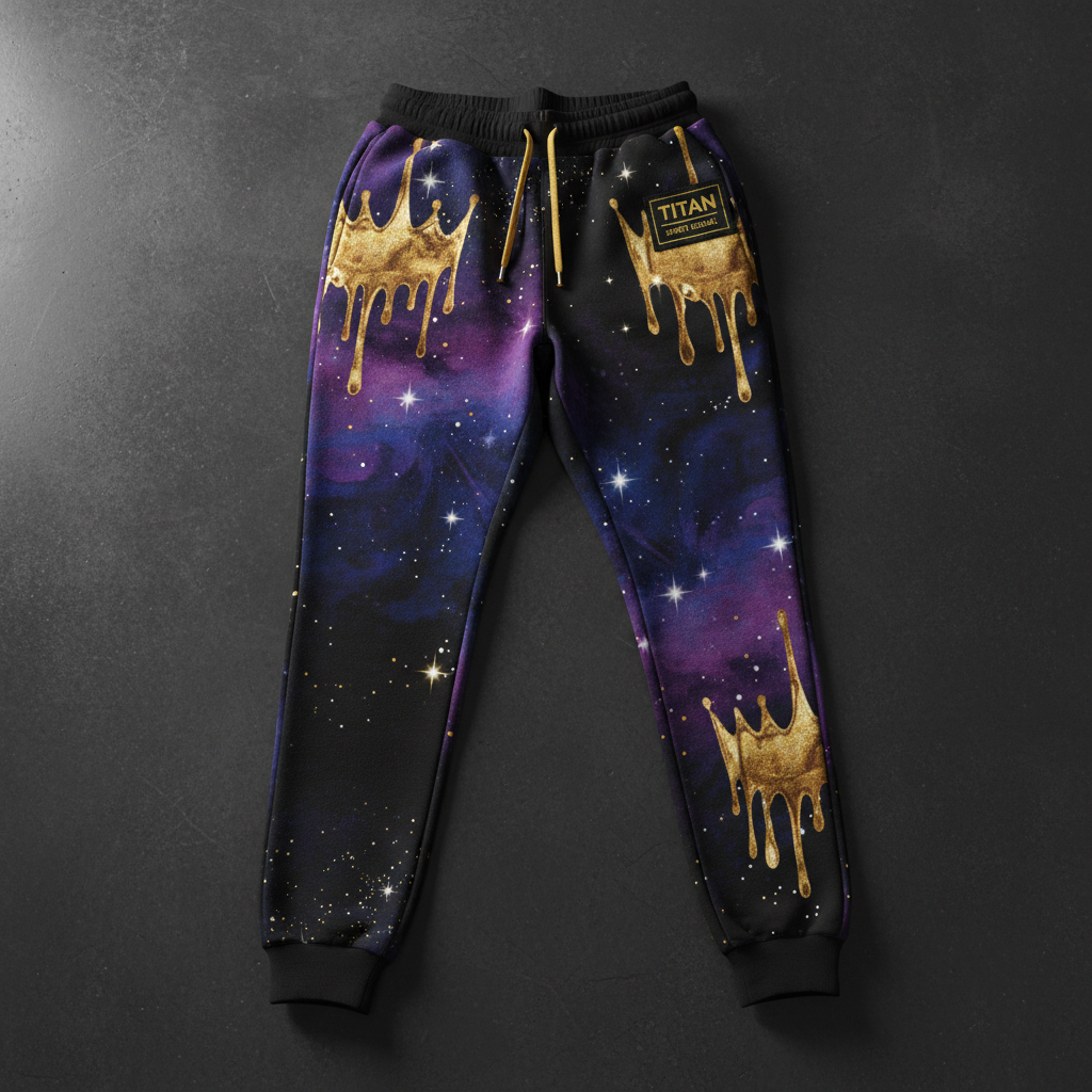 TITAN Women's Midnight Black Crown Joggers flat lay