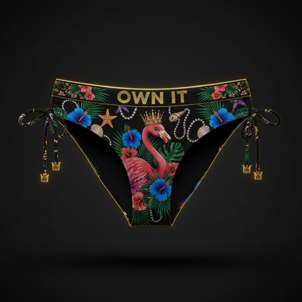 TITAN Women's Bikini Bottom - Own It Beach Queen Crown Edition Design