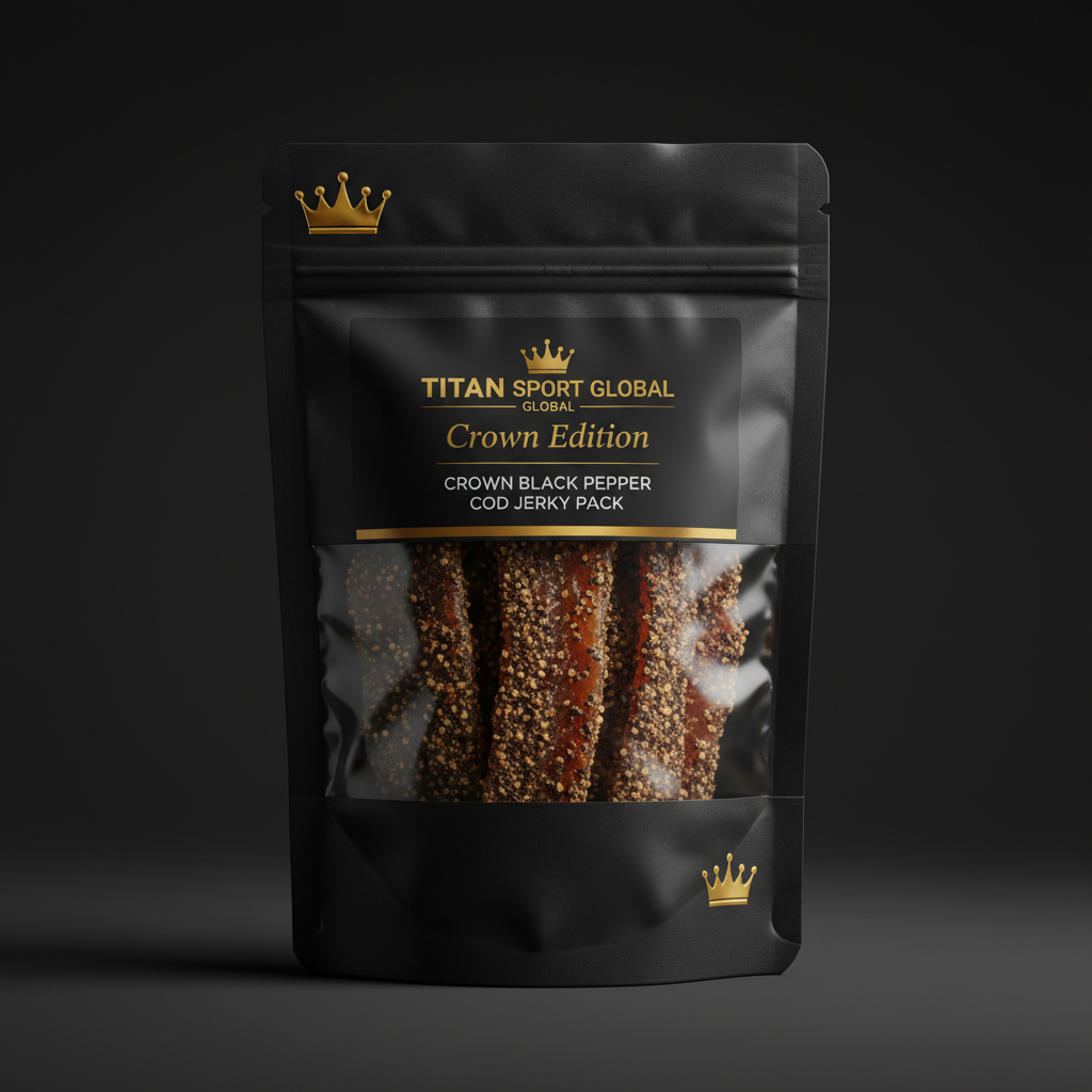 Crown Black Pepper Cod Jerky Pack - TITAN SPORT GLOBAL