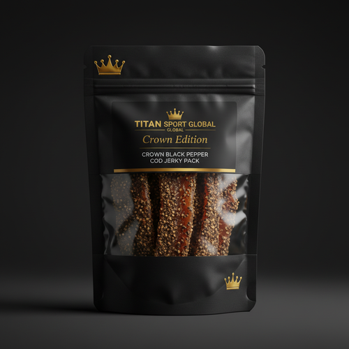 Crown Black Pepper Cod Jerky Pack - TITAN SPORT GLOBAL