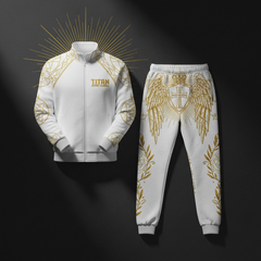 TITAN Crown Edition The Sacred Warrior Tracksuit — White & Gold