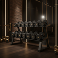 TITAN Complete Dumbbell Rack Set Crown SWAG Edition 3-tier black gold