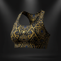 TITAN All-Over Print Sports Bra - Gold Geometric