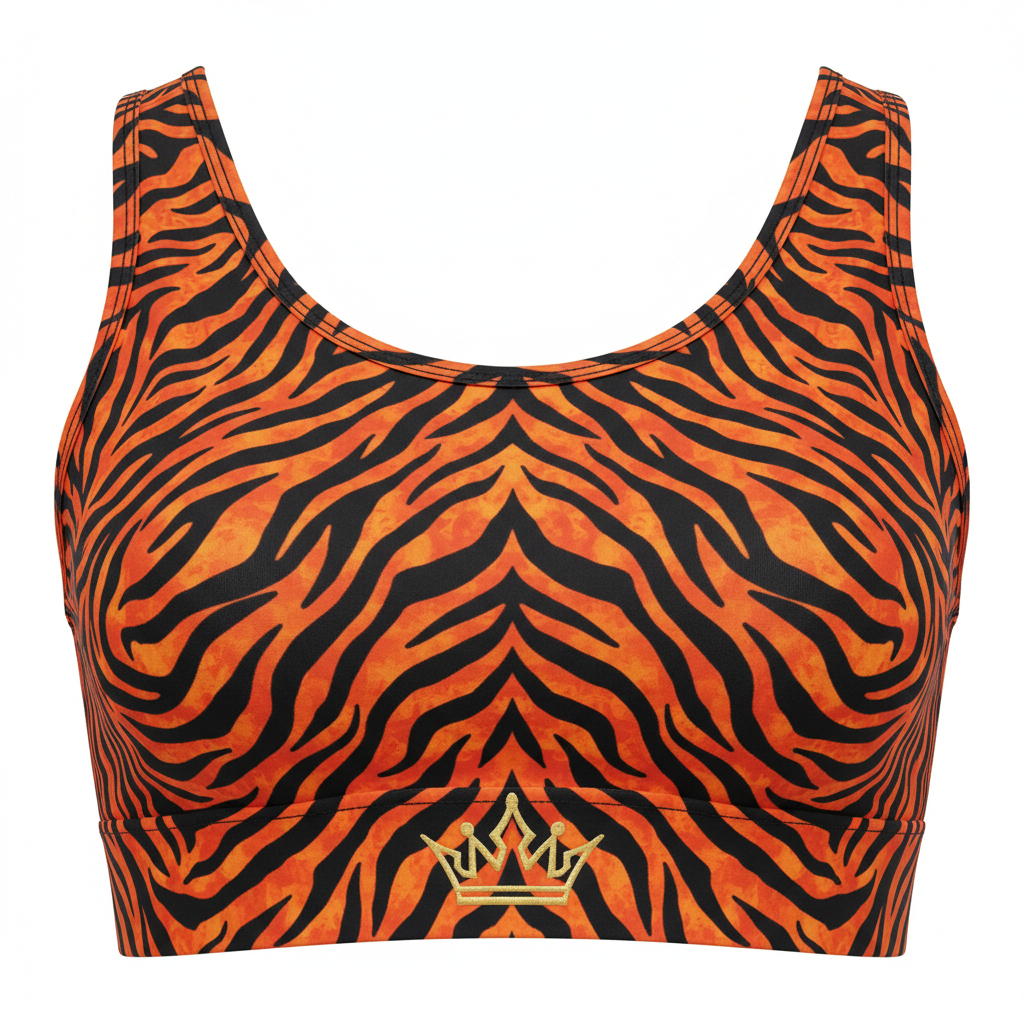 TITAN Tiger Flame Women’s Sports Bra — Crown SWAG Edition