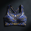 TITAN Crown Edition Storm Eagle Sports Bra — Sapphire & Gold tattoo artwork