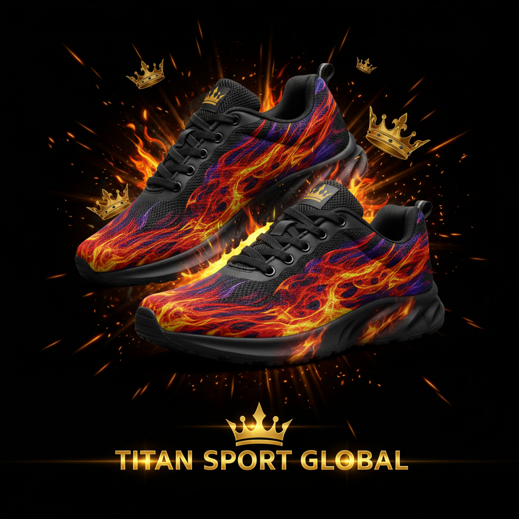 TITAN SPORT GLOBAL men's running shoes with phoenix fire crown pattern