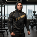 TITAN Premium Athletic Hoodie - Black & Gold Zip-Up